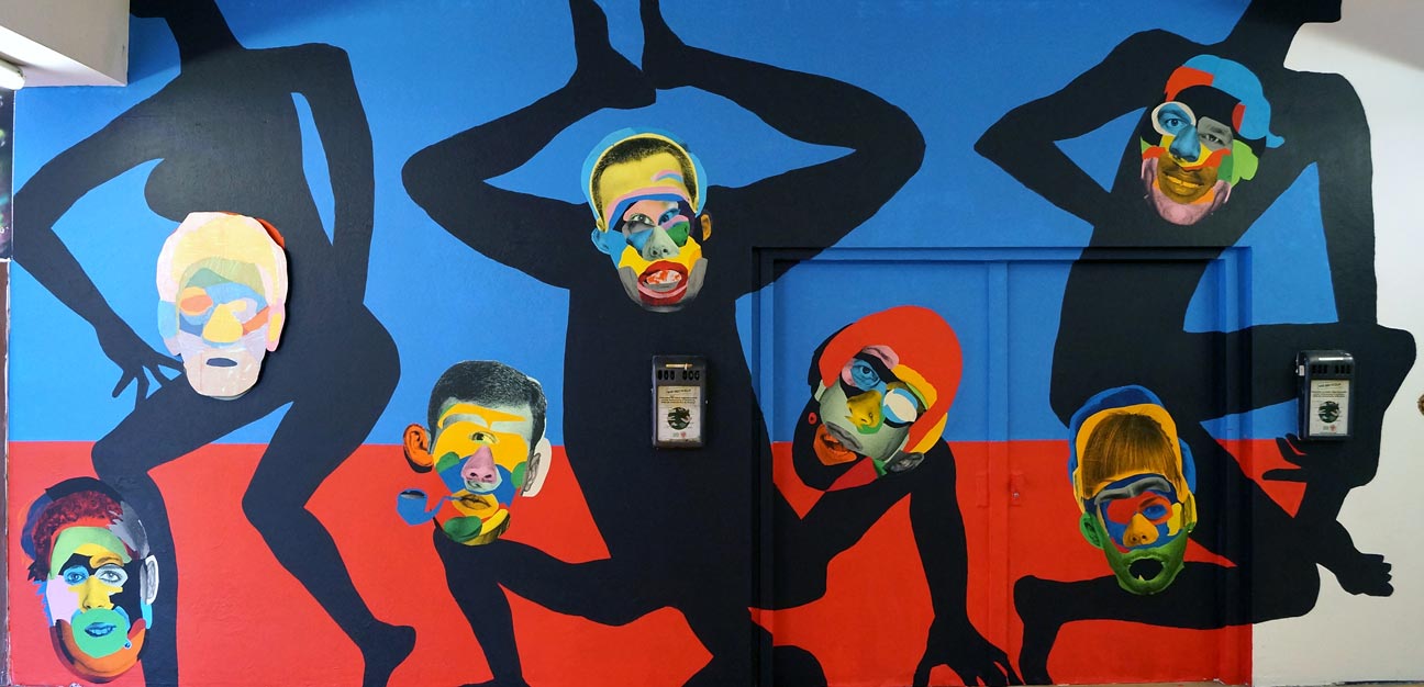 Face Dance, Hamburg 2016, Innen-Mural @ Millerntor Gallery #6 / Viva Viva con Agua 