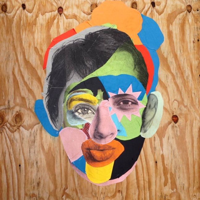Various & Gould: Face Time, Collageplakat in Brüssel, 2016